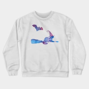 Ferret on a besom Crewneck Sweatshirt